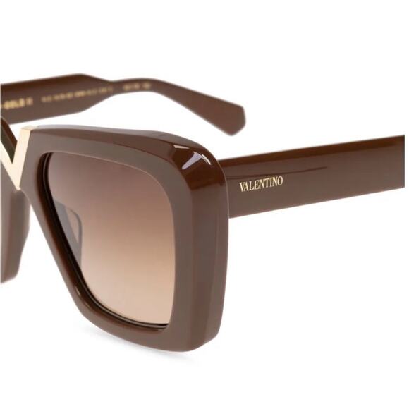 New! Valentino V GOLD || VLS 161B, Elegant Brown Sunglasses, Authentic - Picture 5 of 10